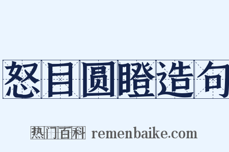 怒目圆瞪造句是什么意思的图片
